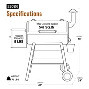 Z GRILLS Grill Elite ZPG-550B4 549 sq.in Wood Pellet Grill & Smoker, Latest PID 3.0 Controller, 2 Meat Probes, Auto Temperature Control, 8 in 1 BBQ- Bronze