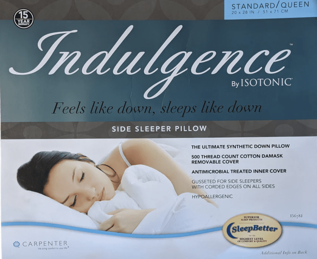 Carpenter® Indulgence by Isotonic® Synthetic Down Pillow Side Sleeper Super Standard Size