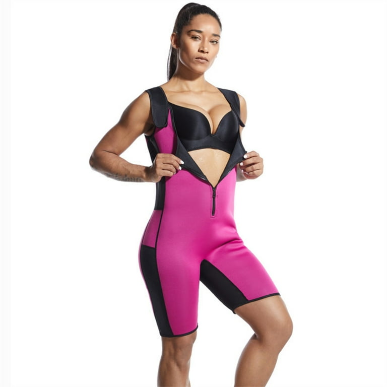 Women Full Body Shaper Neoprene Sauna Suit Sweat Workout Waist Trainer Thighs Slimmer Shapewear Bodysuit Walmart