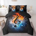 thumbnail image 1 of Erosebridal Musical Notes Bedding Queen Size,Abstract Water Fire Bedding Sets Queen Size,Melody Bedroom Decor,Reversible,Lightweight,7 Pieces, 1 of 5