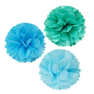 Paper Flower Tissue Pom Poms Party Supplies (Navy Blue,Turqoise Blue,W –   Online Shop