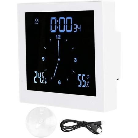 Large Digital Bathroom Shower Wall Clock Waterproof For Water Spray Temperature Humidity Resistant Indoor Outdoor Desk Pool Patio Kitchen Washroom White Canada Large Digital Bathroom Shower Wall, Outdoor Digital Clock For Pool