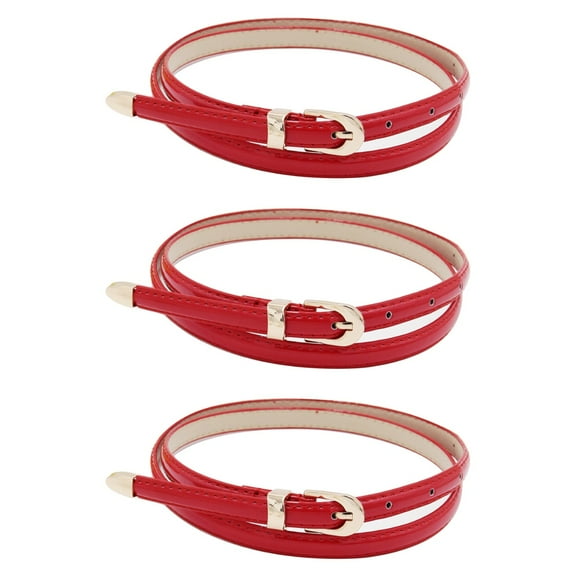 3 PCS Women Dress Belt Casual Belt for Jeans Miss 103.00X1.20X0.30CM Red