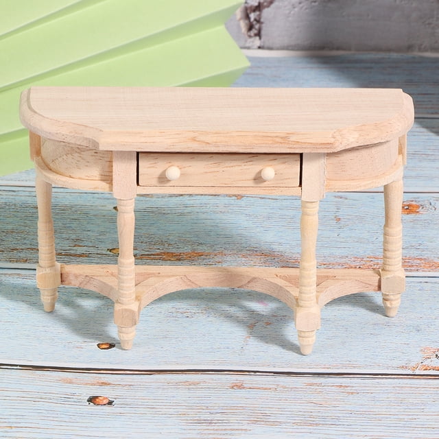 DIY Children Toy, Mini Dollhouse Desk, Practical For Children Gift Decoration Children Toy Home Half-Round Drawer Desk