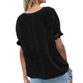 thumbnail image 3 of Biekopu Women's Summer Casual T-shirts Blouse Solid Color Short Sleeve V Neck Loose Fit Tops, 3 of 8