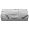 thumbnail image 3 of Marble Like Roll Top Lid Steel Bread Box, White, 3 of 4