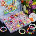 thumbnail image 5 of Jewelry Kit Educational Toys Girl Weaving Kids Toy Charms Beads Necklace Crafts Making Bracelet DIY Handmade Beaded Loose Spacer Beads CRYSTAL 2 550PCS, 5 of 8