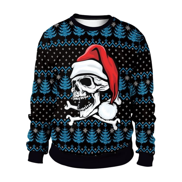 Sudadera con estampado navideño para hombre y mujer, jersey de cuello redondo de gran tamaño, ropa de Cosplay para fiesta de navidad