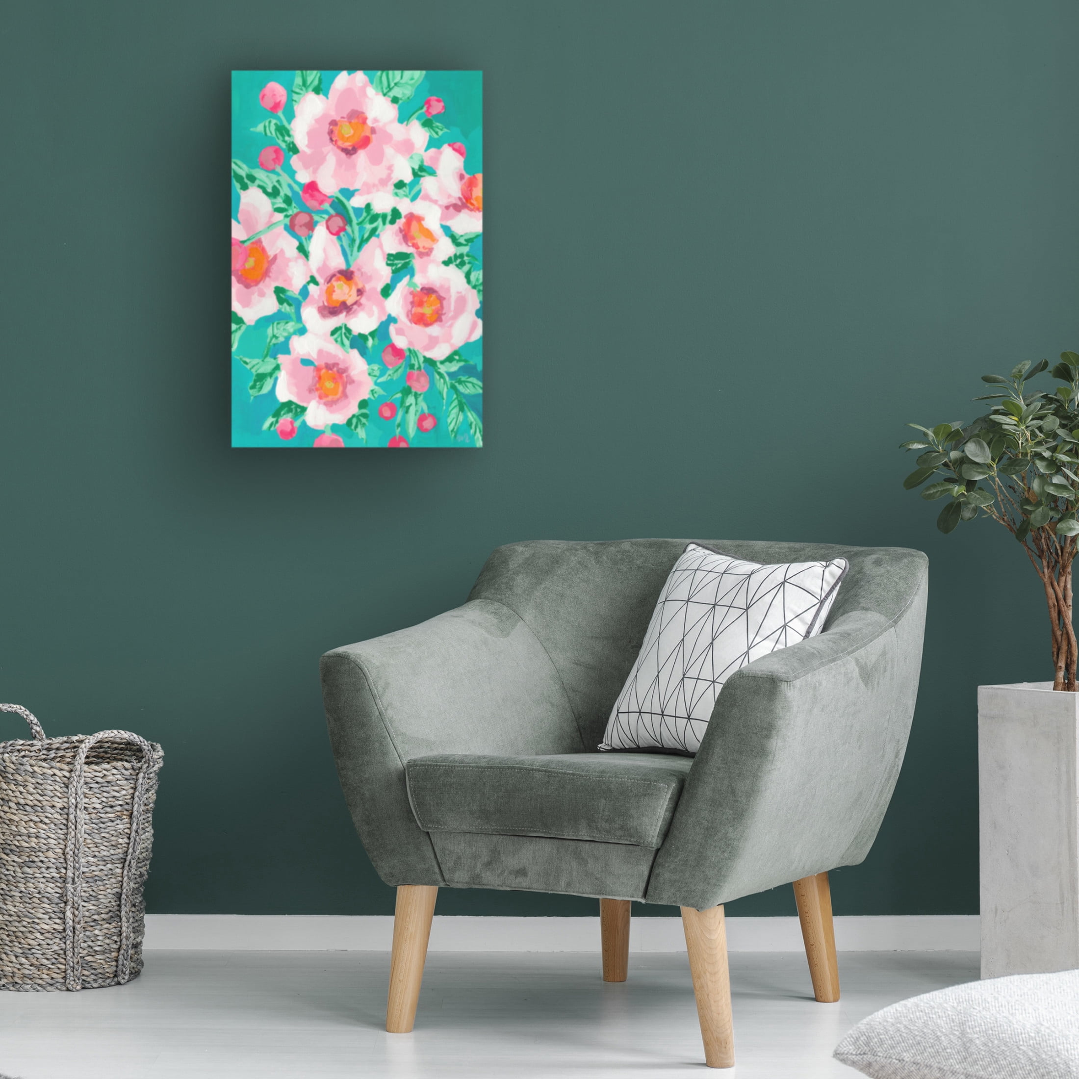 Trademark Fine Art Ania Zwara Anemones With Pink Fruits Canvas Wall Art