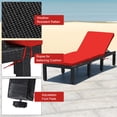 thumbnail image 4 of Gymax 2PCS Patio Lounge Chair Rattan Chaise w/ Adjustable Red & Off White Cushioned, 4 of 7