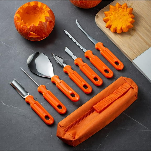 Pumpkin Carving Kit Tools Halloween Pumpkin Decorating Kit Stainless Steel Sculpting Knife for Halloween - 7pcs