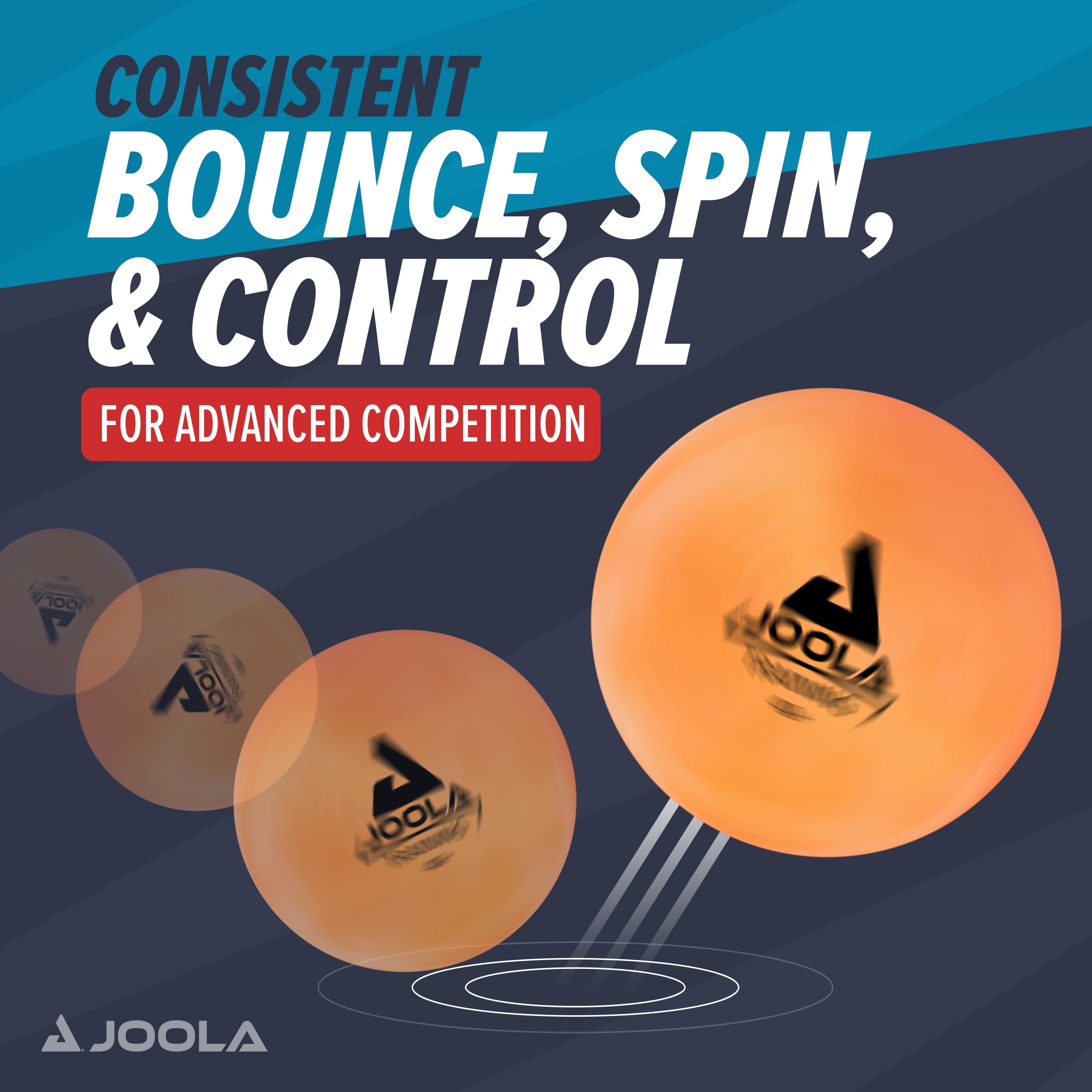 JOOLA 3-Star Table Tennis Training Balls, 40mm, Orange, 12ct Ping Pong Balls