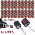 thumbnail image 1 of 60pcs 12,5mm * 12.5mm 60- 600grit Bandes de Ponçage + 2pcs 1/2" Mandrin en Caoutchouc, 1 of 6