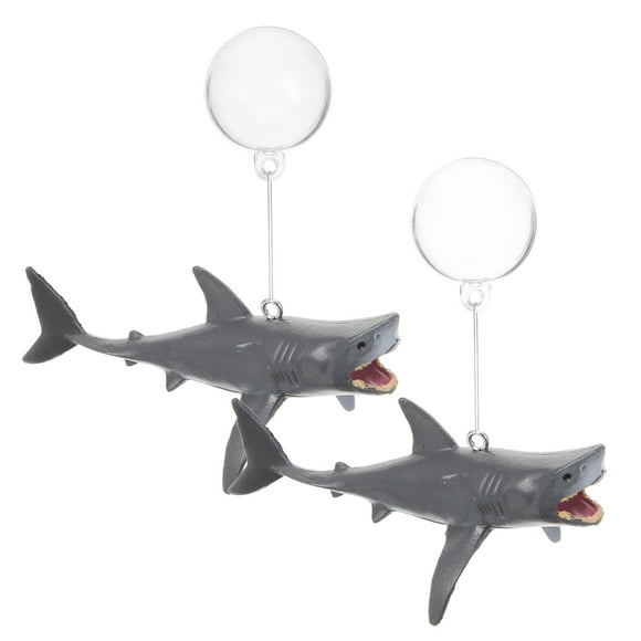 BRIGHTFUFU 2 juegos de adornos para acuario, decoraciones para peceras, bonita decoración flotante de tiburón
