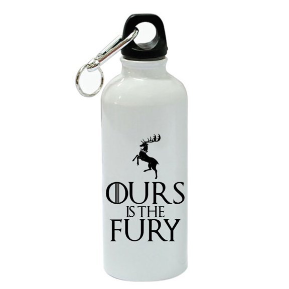 Ours Is The Fury Baratheon White Aluminum Sports 20 oz Water Bottle