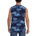 thumbnail image 4 of Lsque Starry Sky Print Men's Cotton Blend Sleeveless Muscle Shirts (S-3XL)- Moisture Wicking, Odor Protection, UPF 30+,Large, 4 of 8