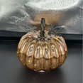 thumbnail image 2 of WLOELOEW Lanterne Citrouille Led avec Décoration Feuille 6.29X5.90 Pouces Lumière d'Halloween avec Minuterie 6-8 Heures Matériau en Verre à Piles, 2 of 5
