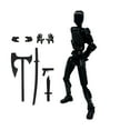 thumbnail image 1 of T13 Action Figure Robot, Titan 13 Action Figure,Stikbot Toys with Weapon Accessories, No Collector Should Miss It (Black), 1 of 2