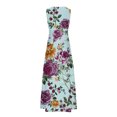 thumbnail image 5 of Lenago Robes Grande Taille pour Femmes 2023 Mode Décontractée Été Sans Manches Col en V Robe Imprimée Fermeture Éclair Robe Longue Robes de Plage en Solde, 5 of 5