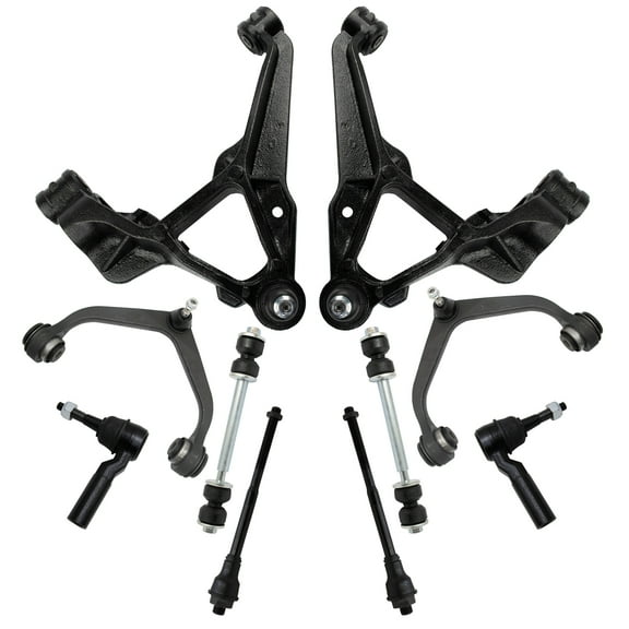 TRQ 10 Piece Steering & Suspension Kit Control Arms Tie Rods Sway Bar End Links PSA66703