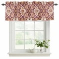 thumbnail image 2 of Red Boho Valances for Windows, Decorative Rod Pocket Window Valance Curtains, Country Vintage Aesthetic Ethnic Aesthetics Short Curtain Drapes for Kitchen/Living Room, 2 Panels, 54" W x 18" L, 2 of 8