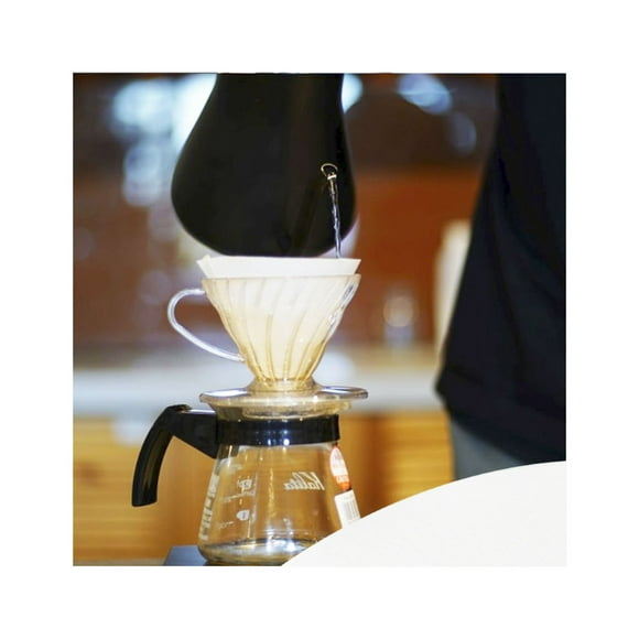 Tea Filter, Filter Paper, Durable Wood Fiber Tear- for Cafe White Home Compatible with V60 Drip Coffee Filter