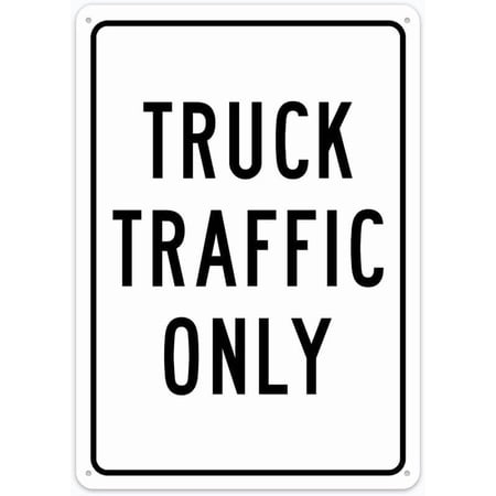 Truck Traffic Only Caution Safety Signs Warning Signs Security Signs Alt Room Decor Indoor & Outdoor Signs For Home Office Work 12 X 8