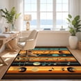 thumbnail image 3 of Design&I 2'x3' Washable Throw Rug Music Cd Vinyl Record Retro Disc Stripes Bold Soundwave Border for Hallway, Laundry Room, Low Profile Daily Traffic Ready Accent, 3 of 7