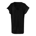thumbnail image 4 of Summer Clearance Sale! TMOYZQ Women's Swimwear Cover Ups Short Sleeve V Neck Crochet Knit Beach Dress Swimsuit Coverups Summer Beachwear Bathing Suit Cover Up for Women, 4 of 6