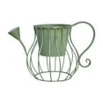 thumbnail image 1 of Maceta de hierro con forma de regadera, jarrón artístico de metal, bonita decoración decorativa Verde, 1 of 9