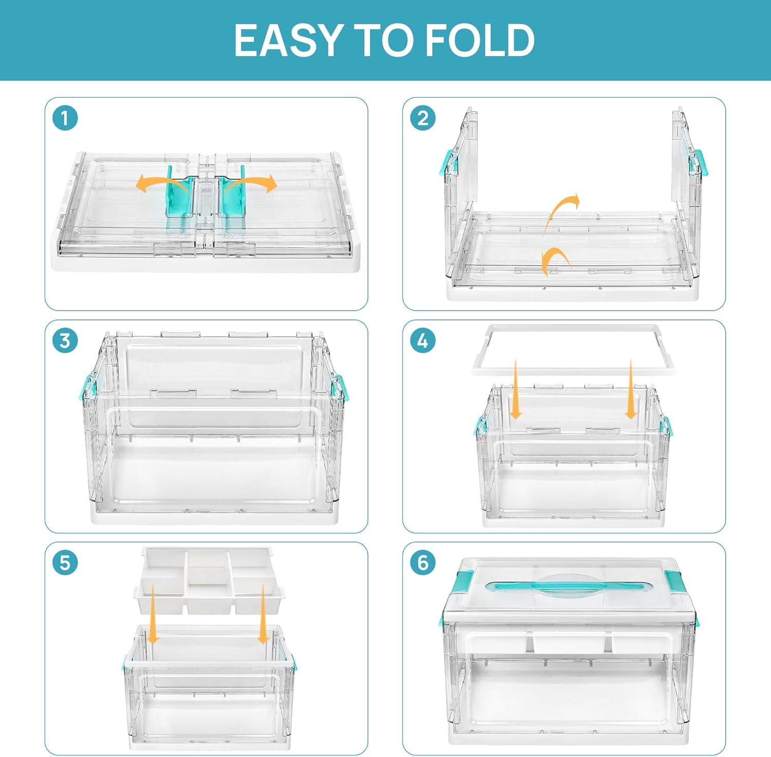 Clear Plastic Craft Organizers and Storage Box with Removable Trays and Dividers, 24 QT, Art Supply Organizers and Storage, Ideal Containers for Coloring Books, Craft Supplies