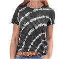 thumbnail image 1 of Blusa de manga corta con cuello redondo y estampado informal de verano para mujer Pompotops  ulkah937124, 1 of 1