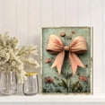 thumbnail image 2 of Qisvanset Framed Canvas Wall Art 12x16 Inch James Scripture Green Pink Bow Coquette Room Wall Art, 2 of 5
