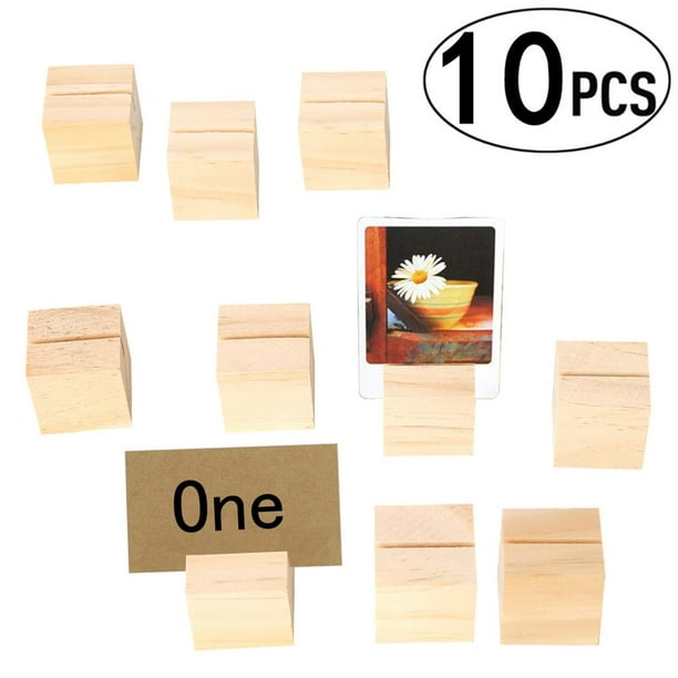 Tarjetas De Visita Cuadradas De Madera Natural Rústica Y Soportes Para Números De Mesa Soportes De Menú De Notas De Madera 10 Uds. Guardurnaity HA023643-00