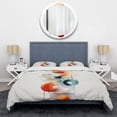 thumbnail image 3 of Designart "Harmony of Orange and Blue Circles II" Abstract Geometric Bedding Covert Set - Abstract Orange Modern Bed Set With 2 Shams, 3 of 5