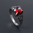 thumbnail image 5 of PAMTIER Unisex Classic Vintage Stainless Steel Carved Flower Pattern Oval Garnet Gemstone Ring Gothic Dragon Claw Red Size 11, 5 of 6