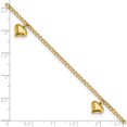 thumbnail image 4 of 14K Yellow Gold Polished 3 Puffed Heart 9In Plus 1In Ext Anklet (9 X 9) Made In Turkey ank308-9, 4 of 5