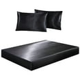 thumbnail image 3 of Luxury Satin Silk Deep Pocket Fitted Bed Sheet Mattress Cover Pillowcase Bedding, 3 of 19