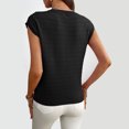 thumbnail image 4 of ChaoHeng Women's Casual Knit Pocket Short-Sleeve Round Neck Top Short Sleeve Shirts for Ladies Plus Size,Black S, 4 of 7