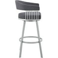 thumbnail image 5 of Armen Living Bronson 29" Slate Grey Faux Leather and Silver Metal Bar Stool, 5 of 8