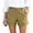 Khaki, variant on Women’s Linen Blend Rolled Hem Shorts, High Waist Straight Leg Casual Shorts for Office & Weekend, Navy/Black/Grey/White/Red/Yellow/Green/Khaki, S,M,L,XL,XXL