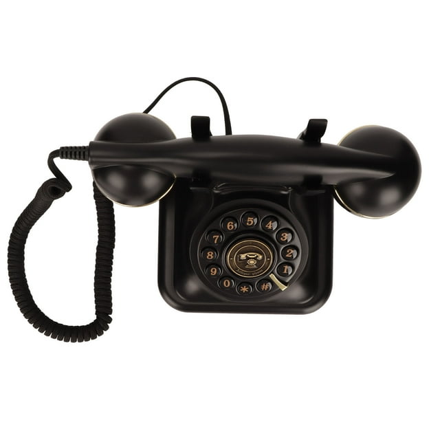 Teléfono Fijo Vintage, Tapón de Teléfono con cable y reproducir un botón de Marcación de disco rojo rápido para la deicina