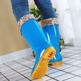 thumbnail image 6 of Taqqpue Women's Rain Boots Plus Size Mid-Calf Fleece Lined Warm Thick Sole Mid Heel Waterproof Boots for Women Size 5-10.5 Non-Slip Waterproof Garden Shoes Outdoor Wet Weather, 6 of 7