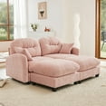 thumbnail image 2 of GAKMCIL 74" Loveseat Sofa with 2 Ottoman, 2 Seater with Upholstered Large Size Deep Seat,Cloud Sectional Couches Chenille Fabric for Living Home, 2 of 13