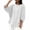 White, variant on IFNWSV Womens Blouses Solid Color Mandarin Collar Lantern Sleeve Elbow Sleeve Casual Loose Nylon Spandex Top Green XXL