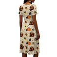 thumbnail image 5 of Halloween Dresses for Women Skeleton Short Sleeve Bat Cute Wrap Dress Spider V Neck Vintage Wedding Guest Dresses L, 5 of 5