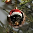 thumbnail image 4 of chaungfeng Christmas Animal Acorn Ornaments, A Animal in The Tree Hole 2D Acrylic Hanging Ornament, Cute Animal with Santa Hat for Pet Lover, Holiday Winter Home Decor Party Supplies (#08), 4 of 4