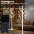 thumbnail image 3 of Árbol de abedul inteligente Aoycocr de 6 pies con 120 luces LED, 18 modos, paquete de 2, 3 of 8