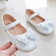 thumbnail image 2 of adviicd Little Girls Sandals Girls Dress Shoes Flat Sandals Princess Flat Flower Wedding Party Glitter Shoes for Kids Toddler (White,12.5), 2 of 6