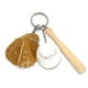 thumbnail image 5 of Moyic 3 piezas llavero de béisbol guante de murciélago de anillo llavero decoración de oficina regalo niños niñas novio mujeres Caqui 2piezas, 5 of 6